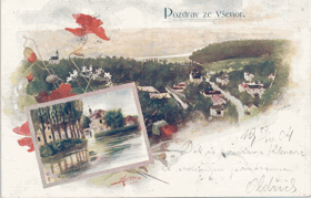 Všenory - koláž (pohled)