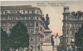 Finsko - Helsinki - Runeberg in Patsas (pohled)
