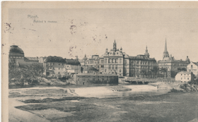 Plzeň - Pohled k museu (pohled)