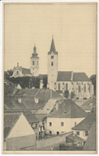 Pacov - Pohled k oběma kostelům (pohled)