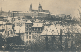 Praha v zimě - Hradčany (pohled)