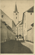 Z Čeřenovy branky k děkanskému kostelu (pohled)