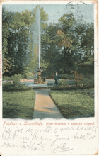 Pozdrav z Kroměříže - Mistr Kubelík v zámecké zahradě (pohled)
