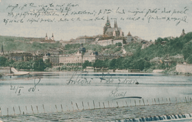 Praha - pohled z mostu cís. Františka Josefa (pohled)