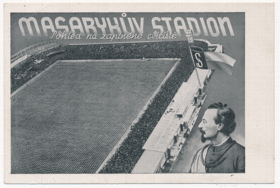 Masarykův stadion - Pohled na zaplněné cvičiště (pohled)