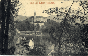 Děčín, pohled přes vodu (pohled)
