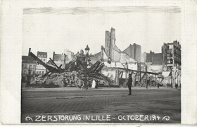 První světová válka - Zerstörung in Lille 1914 (pohled)