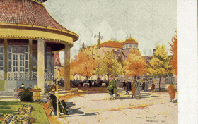 Lázně Poděbrady - Promenáda před Hudebním pavilonem (pohled)