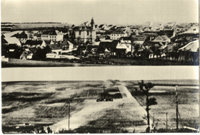Lidice před a po zničení (pohled)