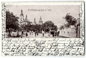 Smečno - pozdrav, povoz (pohled)