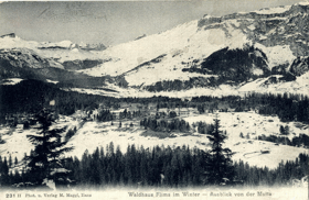 Švýcarsko - Waldhaus Flims im Winter (pohled)