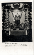 Lomec u Netolic - Vzácný baldachýnový hlavní oltář (pohled)