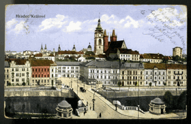 Hradec Králové - pohled na most (pohled)