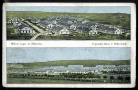 Vojenský tábor v Milovicích - Militär - Lager in Milowitz (pohled)