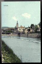Úpice, pohled přes řeku (pohled)
