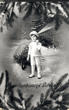 Veselé vánoce, chlapec (pohled)