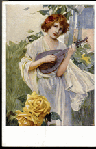 Dívka s mandolínou (pohled)