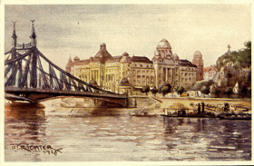 Budapešť - most (pohled)