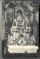 Hlavní oltář P. M. v Dubnickém kostele (pohled)