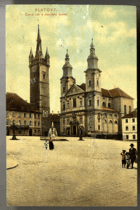Klatovy - Černá věž a jesuitský kostel (pohled)
