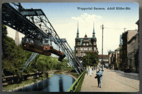 Visutá dráha - Wuppertal-Barmen - Adolf Hitler-Str. (pohled)