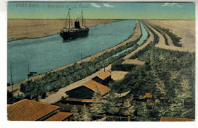 Port Said - Canal, loď (pohled)