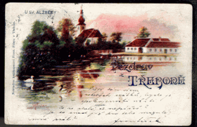 Třeboň, pozdrav (pohled)