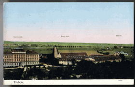 Třeboň - gymnásium, Nový dvůr, nádraží (pohled)