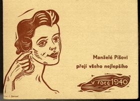 J. Zamazal - PF 1940 - manželé Píšovi