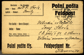 Polní pošta - Feldpost (pohled)