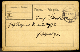 Polní pošta - Feldpost (pohled)