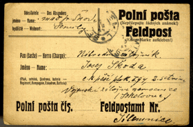 Polní pošta - Feldpost (pohled)