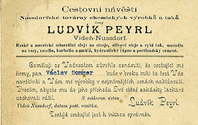 Reklama - Ludvík Peyrl, Vídeň- Nussdorf (pohled)