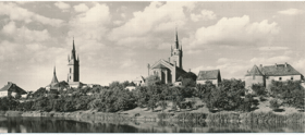 Čáslav - historické panorama od Podměstského rybníka (pohled)