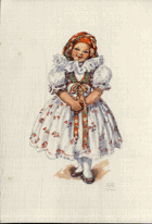 Děvčátko v kroji - M. F. Kvěchová (pohled)