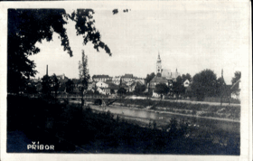 Příbor - pohled přes řeku (pohled)