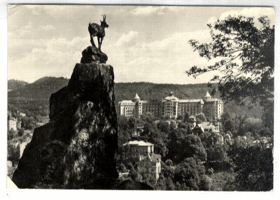 Karlovy Vary - pohled z Jeleního skoku k sanatoriu Imperial (pohled)