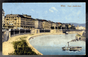 Wien - Franz Josef - Quai - parník (pohled)