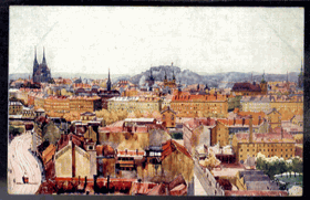 Brno - Celkový pohled z Křenovy ulice (pohled)