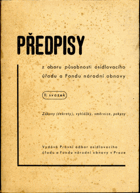 Předpisy z oboru působnosti osidlovacího úřadu a Fondu národní obnovy II.