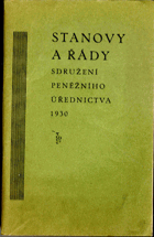 Stanovy a řády sdružení peněžního úřednictva 1930