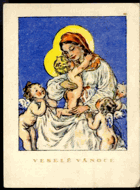 M. F. Kvěchová - Veselé vánoce (pohled)