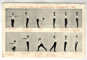 Prostějov - Prostná cvičení pro sokolský slet v Prostějově r. 1908, oddíl II. (pohled)