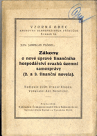 Zákony o nové úpravě finančního hospodářství svazků územní samosprávy
