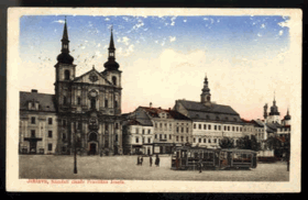 Jihlava - náměstí císaře Františka Josefa, tramvaje (pohled)