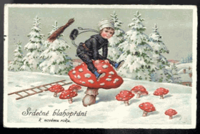 Srdečné blahopřání - kominík (pohled)