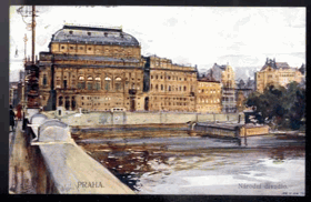 Praha - Národní divadlo - J. Šafařík (pohled)