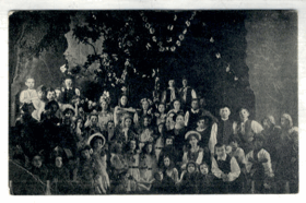Soběslav - Upomínka na div. představení Tři halíře 19. listopadu 1907 (pohled)